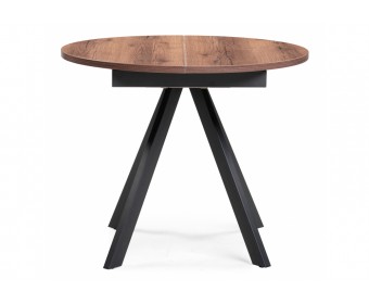 Деревянный стол Трейси 90(120)х90х75 дуб делано темный / черный