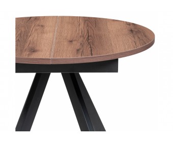 Деревянный стол Трейси 90(120)х90х75 дуб делано темный / черный