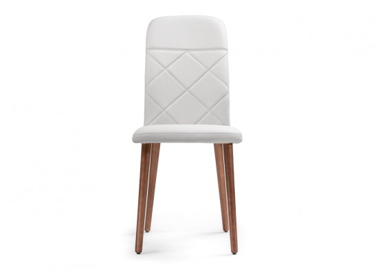 Деревянный стул Кимбайя экокожа белая / орех в Набережных Челнах