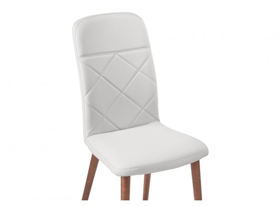 Деревянный стул Кимбайя экокожа белая / орех в Набережных Челнах