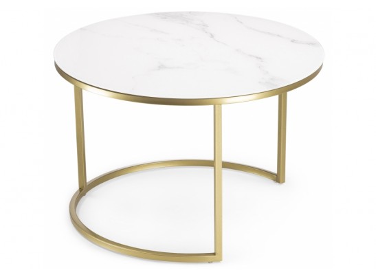 Комплект столиков Плумерия белый мрамор / золото в Набережных Челнах