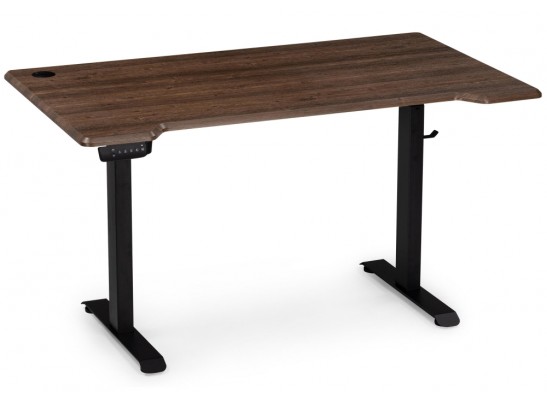 Компьютерный стол Маркос с механизмом подъема 140х80х75 черный / орех кантри в Набережных Челнах
