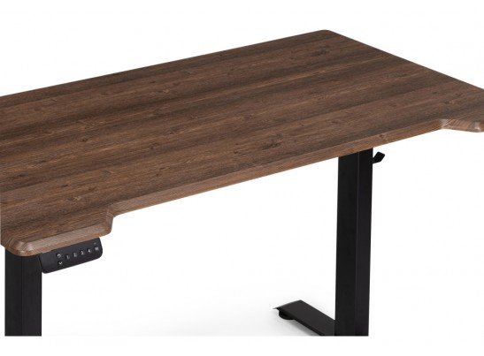 Компьютерный стол Маркос с механизмом подъема 140х80х75 черный / орех кантри в Набережных Челнах