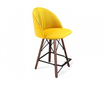 Полубарный стул SHT-ST35-1/S80-1 имперский желтый / темный орех / черный