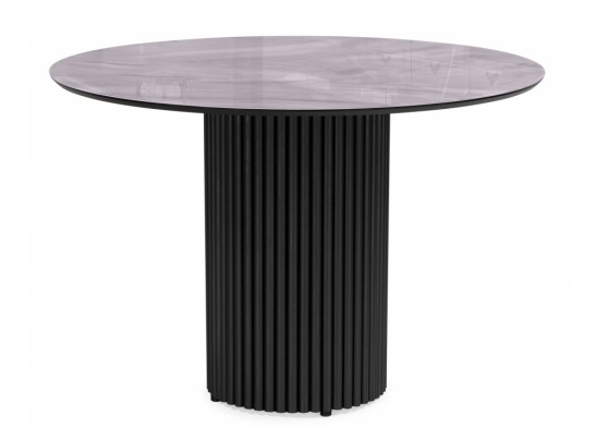 Стеклянный стол Барел 110 серый мрамор / черный в Набережных Челнах