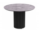 Стеклянный стол Барел 110 серый мрамор / черный в Набережных Челнах