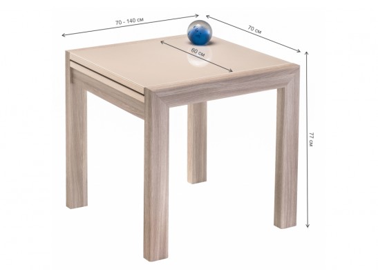 Стеклянный стол Джендри ясень шимо светлый / капучино в Набережных Челнах
