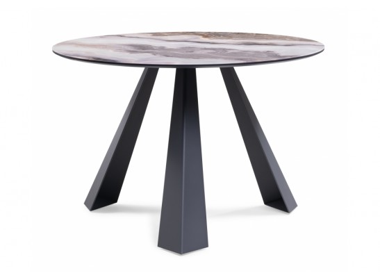 Стеклянный стол Вернер 115х75 серо-коричневый агат / графит в Набережных Челнах