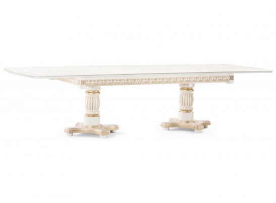 Деревянный стол Морнит 220(320)х110 молочный / золото в Набережных Челнах