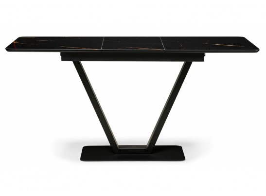 Стол на тумбе Бугун 120(160)х80х77 обсидиан / черный в Набережных Челнах Стол на тумбе Бугун 120(160)х80х77 обсидиан / черный в Набережных Челнах