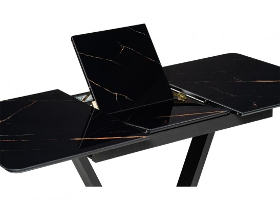 Стол на тумбе Бугун 120(160)х80х77 обсидиан / черный в Набережных Челнах Стол на тумбе Бугун 120(160)х80х77 обсидиан / черный в Набережных Челнах