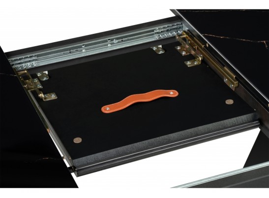 Стол на тумбе Бугун 120(160)х80х77 обсидиан / черный в Набережных Челнах Стол на тумбе Бугун 120(160)х80х77 обсидиан / черный в Набережных Челнах