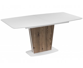 Стол на тумбе Оливер 160(200)х90х75 белый / лиственница горная