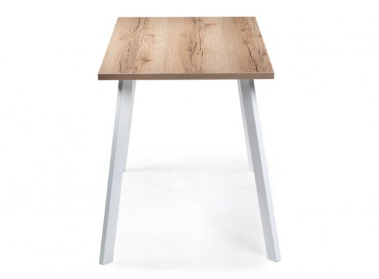 Стол Тринити Лофт 140х80х75 25 мм дуб делано светлый / белый матовый в Набережных Челнах