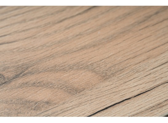 Стол Тринити Лофт 140х80х75 25 мм дуб делано светлый / белый матовый в Набережных Челнах