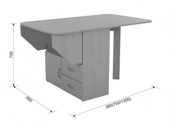 Стол-тумба 130,2х80,2х75,1 дуб млечный в Набережных Челнах