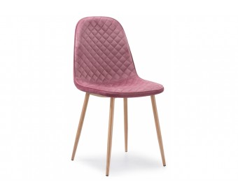Стул на металлокаркасе Capri pink / wood