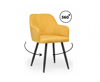 Стул на металлокаркасе Инфини 360 горчичный (ocean 016) / черный