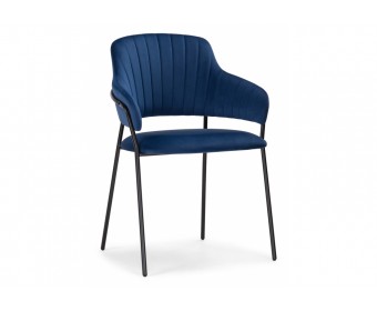 Стул на металлокаркасе Инклес синий / черный глянец
