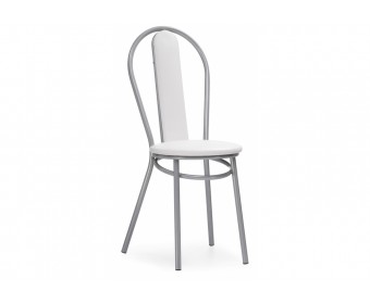 Стул на металлокаркасе Lamniel косое кольцо белый полимер / светлый мусс