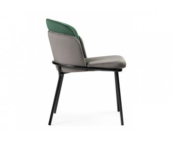 Стул на металлокаркасе Сиолим графитовый / изумрудный / черный глянец