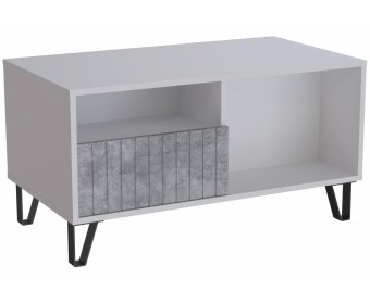 Журнальный стол Эннис белый / бетон светлый