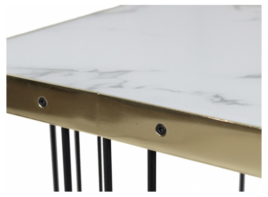 Журнальный столик Sheffilton SHT-CT16 светлый мрамор / латунь / черный в Набережных Челнах