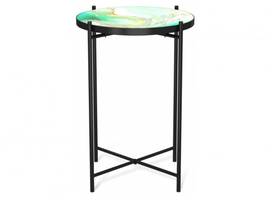 Журнальный столик SHT-CT8-3 лазурно-голубой / черный муар в Набережных Челнах