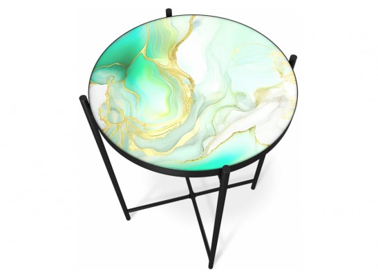 Журнальный столик SHT-CT8-3 лазурно-голубой / черный муар в Набережных Челнах