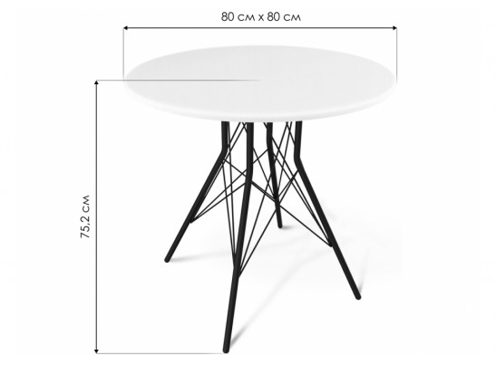 Деревянный стол SHT-T2 черный муар / белый в Набережных Челнах