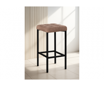 Барный стул Лофт микровелюр катания корица / черный матовый