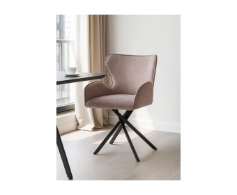 Стул на металлокаркасе Карлайл латте brendy smoke 04 / черный