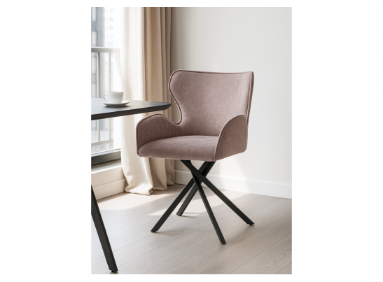 Стул на металлокаркасе Карлайл латте brendy smoke 04 / черный