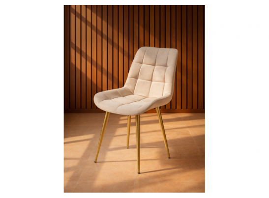 Стул на металлокаркасе Челси 360 К бежевый (zd 210) / золотой в Набережных Челнах