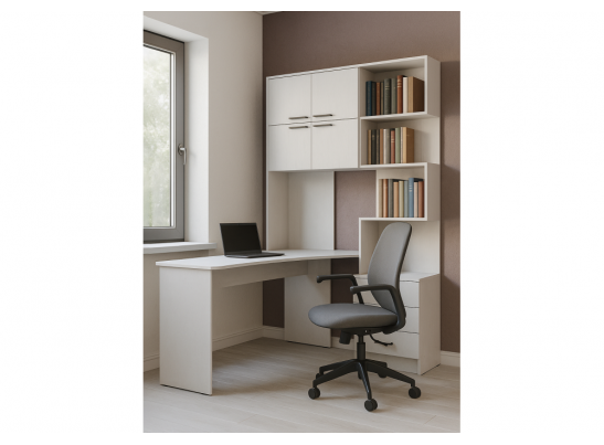 Компьютерный стол Эльброни левый белый в Набережных Челнах
