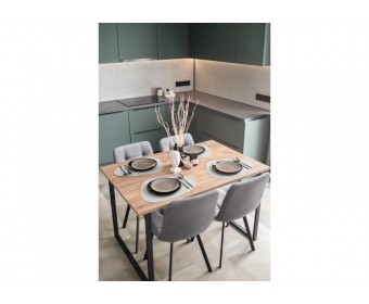 Деревянный стол Лиман 117 х 77 дуб крафт табачный / черный матовый