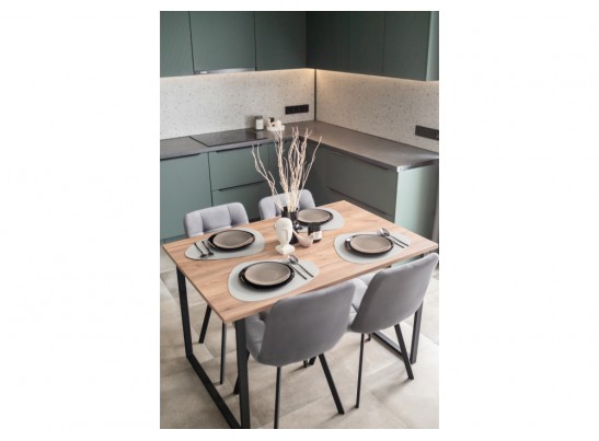 Деревянный стол Лиман 117 х 77 дуб крафт табачный / черный матовый в Набережных Челнах