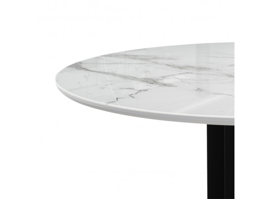 Стеклянный стол Калипсо 110х75 черный мрамор / черный в Набережных Челнах