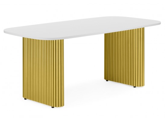 Деревянный стол Бавария B 180 х 90 белая пленка шагрень / золото