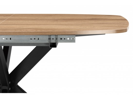 Деревянный стол Кортез 116(160)x77 раздвижной дуб табачный / черный