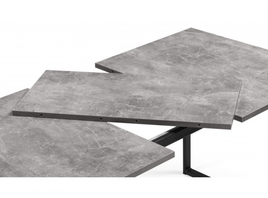 Деревянный стол Лиман 117 (157) x 77 бетон светлый / черный матовый в Набережных Челнах