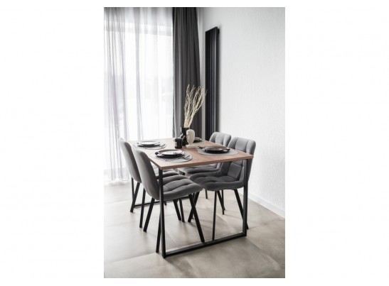 Деревянный стол Лиман 117 х 77 дуб крафт табачный / черный матовый в Набережных Челнах