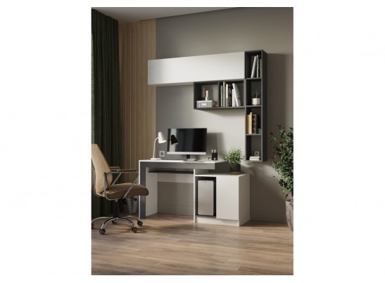 Компьютерный стол Модена белый / графит в Набережных Челнах