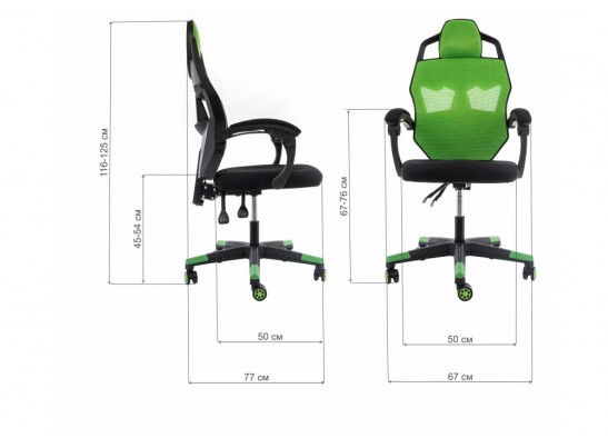 Компьютерное кресло Knight черное / зеленое в Набережных Челнах