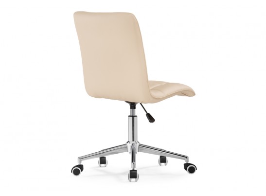 Компьютерное кресло Квадро экокожа бежевая / хром в Набережных Челнах
