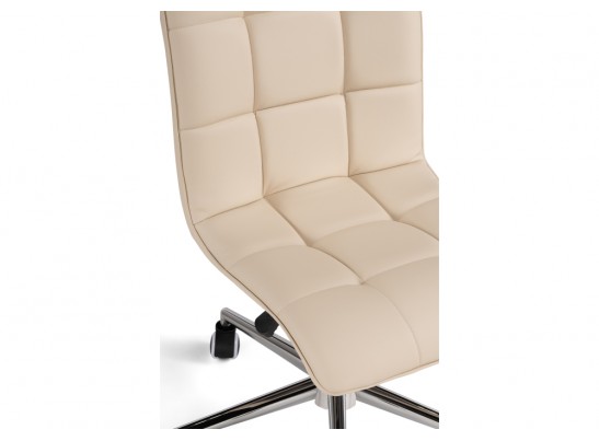 Компьютерное кресло Квадро экокожа бежевая / хром в Набережных Челнах