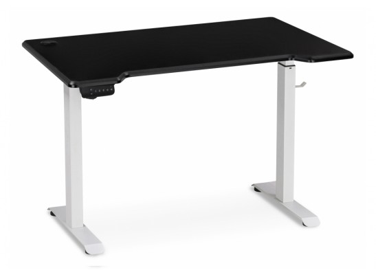 Компьютерный стол Маркос с механизмом подъема 120х75х75 черная шагрень / белый в Набережных Челнах