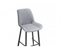 Полубарный стул Вейв вращающийся светло-серый velutto 52 / черный каркас в Набережных Челнах