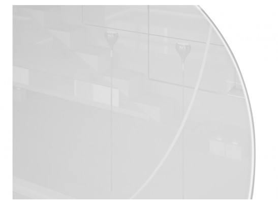 Стеклянный стол Абилин 90х76 ультра белое стекло / черный / черный матовый в Набережных Челнах