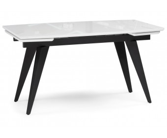 Стеклянный стол Элис 140(200)х80 белый / черный